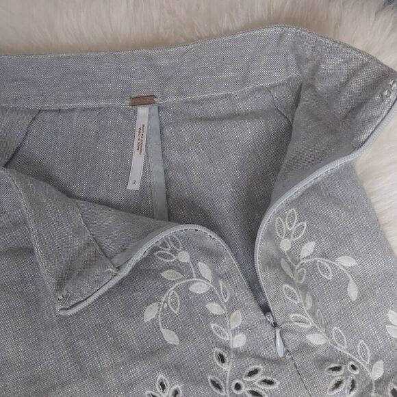 FREE PEOPLE Life's Too Short Eyelet Shorts Gray size 2 - Picture 7 of 11